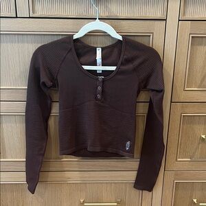 Free People Movement Women's Brown Long Sleeve Top NWT xs/s